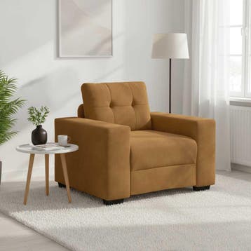 vidaXL Sofastoel Bruin 100x78x80 cm Fluweel, Verzenden, Nieuw