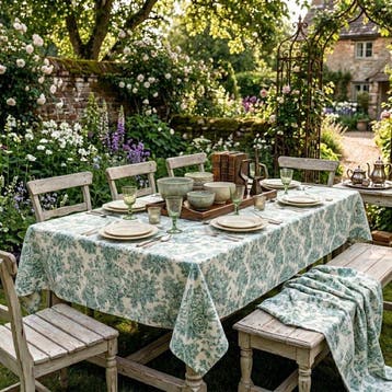 BA237 - Toile de Jouy-stof Verde Bosco – 2,8 x 2,5 m -