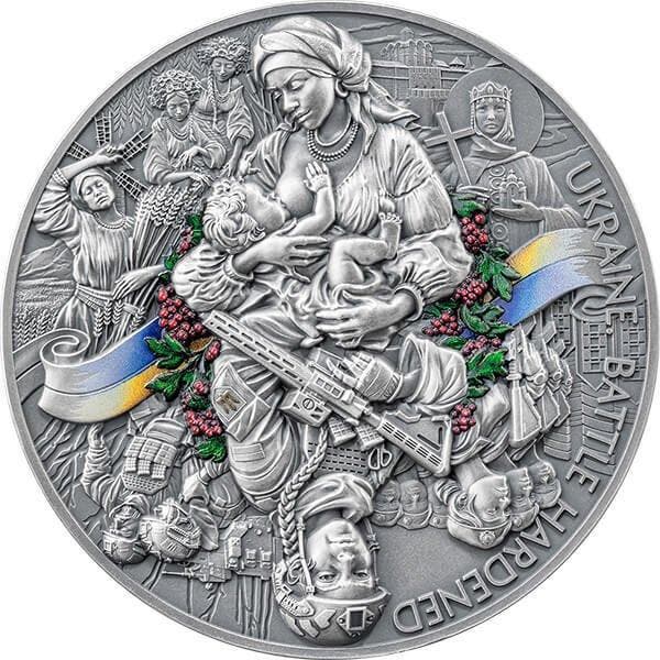 Ghana. 10 Cedis 2025 Ukraine. Battle Hardened 2.0 2 oz, Postzegels en Munten, Munten | Europa | Niet-Euromunten