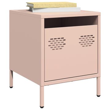 vidaXL Nachtkastjes 2 st 35x39x43,5 cm staal roze, Verzenden, Nieuw
