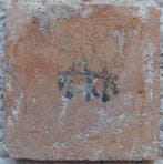 Carreau - Carreau bleu de Delft antique avec un jeu pour