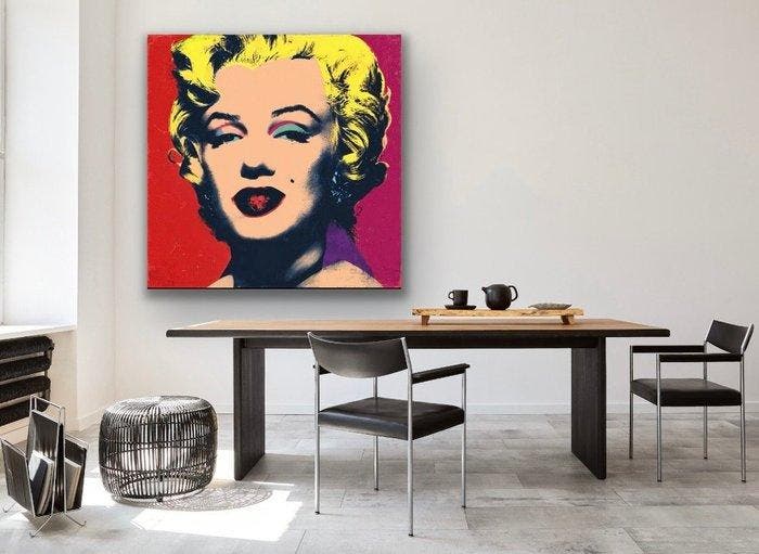 EMIR BERCUTTE - MARILYN MONROE BY ANDY WARHOL - Toile L -, Antiek en Kunst, Kunst | Designobjecten