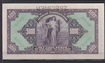 Tsjecho-Slowakije. - 5000 Korun - 1920 - Specimen - Pick 19s