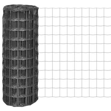 vidaXL Draadhekken PVC-gelaagd ijzer Grijs, Tuin en Terras, Verzenden, Nieuw