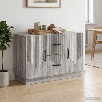 vidaXL Dressoir met lade Grijs sonoma 89 x 34,5 x 57 cm, Verzenden