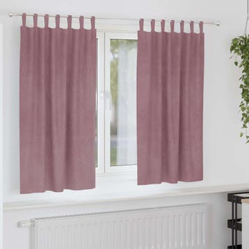 vidaXL Gordijnen 2 st Donkerroze 140 x 175 cm fluweel, Verzenden, Nieuw