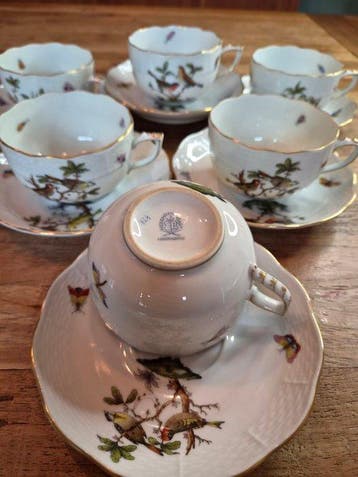 Herend - Koffieservies (6) - Porselein - Rotschild Bird