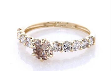 Zonder minimumprijs - Ring - 14 karaat Geel goud - 1.21ct.