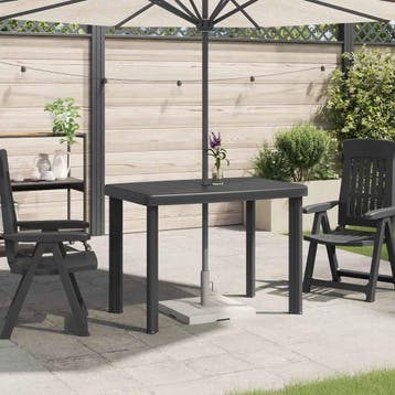 vidaXL Tuintafel 101x68x72 cm kunststof antraciet, Tuin en Terras, Tuintafels, Verzenden, Nieuw