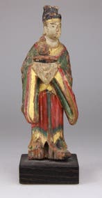 Chinese Carved Wooden Kwanyin Statue Figure - Hout - China