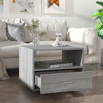 vidaXL Salontafel 55x55x40 cm bewerkt hout grijs sonoma, Huis en Inrichting, Verzenden, Nieuw