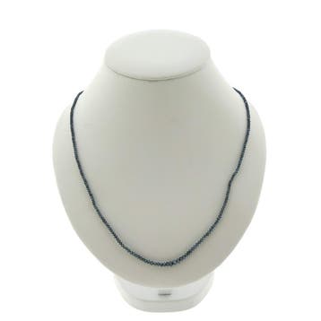 Kralenketting van blauwe moissanite met gouden slot, Gebruikt, Ophalen of Verzenden, Met edelsteen, Goud