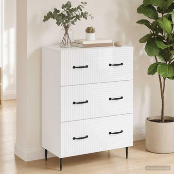 vidaXL Ladekast Hoogglans Wit 66 x 34,5 x 89,5 cm Bewerkt, Verzenden
