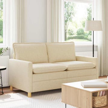 vidaXL bank / zetel Crèmekleurig 156 x 81 x 87,5 cm Stof, Verzenden