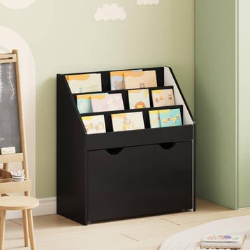 vidaXL Kinderboekenplank met lade Zwart 60 x 29,5 x 69 cm, Verzenden, Nieuw