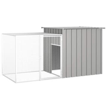 vidaXL Kippenhok 200x91x100 cm gegalvaniseerd staal grijs, Verzenden, Nieuw