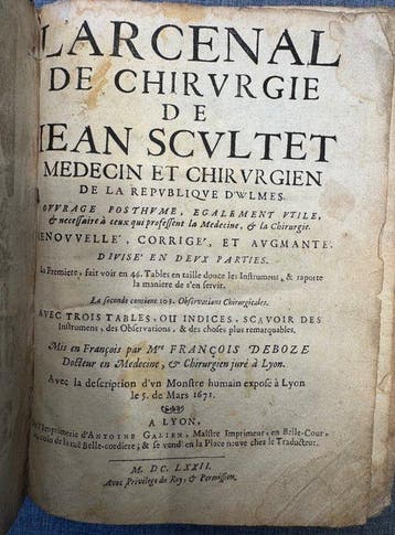 Jean Scultet - Larsenal de chirurgie - 1672
