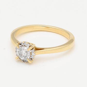 Ring - 18 karaat Geel goud Diamant (Natuurlijk)