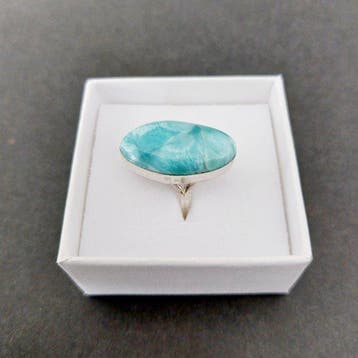 Larimar de haute qualité sur argent massif 925. Superbe bleu