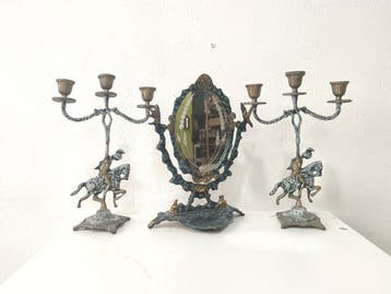 Candélabre Ensemble de miroir basculant et chandeliers
