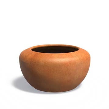 Cortenstaal bloempot Onyx Ø98x53cm - Met bodem, Rond, Nieuw, Metaal, 60 tot 100 cm