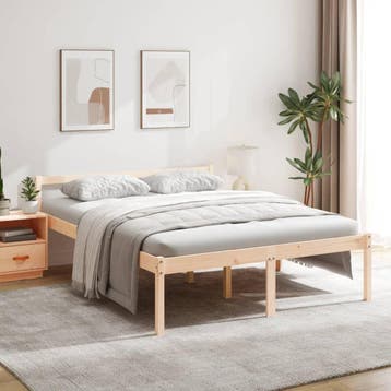 vidaXL Seniorenbed massief grenenhout 160x200 cm, Verzenden, Nieuw