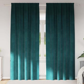 vidaXL Gordijnen 2 st Donkergroen 140 x 260 cm fluweel, Verzenden, Nieuw