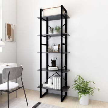 vidaXL Boekenkast met 5 schappen 60x30x175 cm bewerkt hout, Verzenden