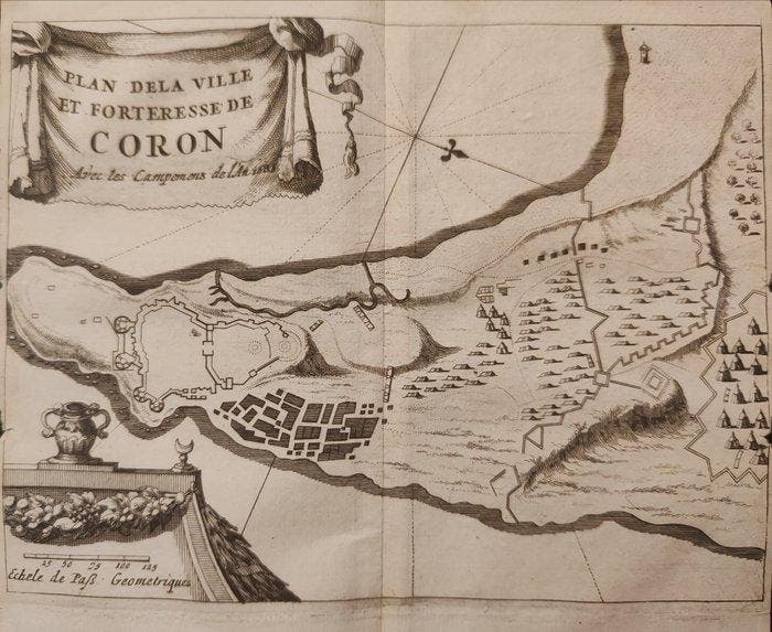 Griekenland - Peloponnesos (Messenië / Koroni); Coronelli, Livres, Atlas & Cartes géographiques