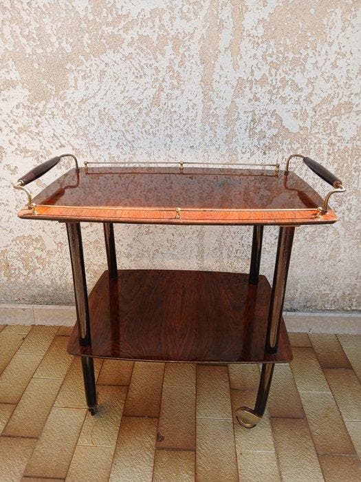 Chariot de service - Bois, Métal, Bronze - Chariot bar, Antiek en Kunst, Kunst | Designobjecten