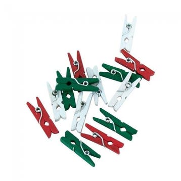 Mini Knijpers Hout Rood Wit Groen 24st, Verzenden, Nieuw