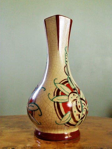 Auguste Mouzin et Cie (AMC) - Vase - Médaillons floraux au, Antiek en Kunst
