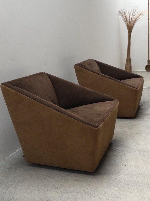 Cor - Jehs & Laub - Fauteuil (2) - Curvert - Alcantara, Antiquités & Art, Antiquités | Meubles | Chaises & Canapés