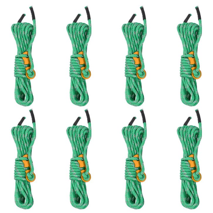 vidaXL Tentscheerlijnen met spanners 8 st reflecterend 4 m 4, Caravanes & Camping, Accessoires de tente, Envoi