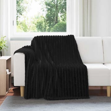 vidaXL plaid Zwart 200 x 150 cm 0.8 kg Fleece, Maison & Meubles, Verzenden