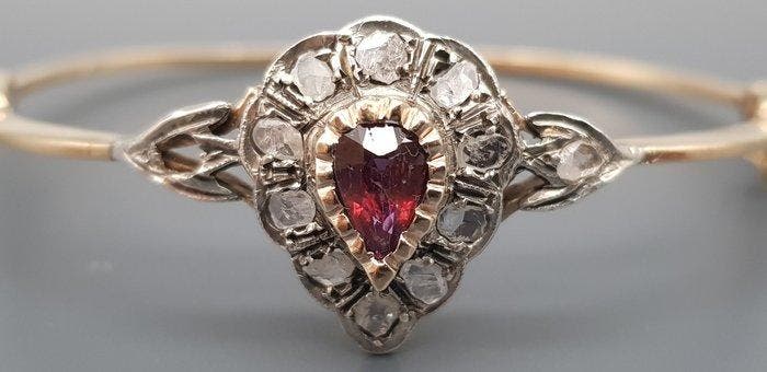 Armband - 18 karaat Geel goud, Witgoud - 0.88ct. tw. Robijn, Bijoux, Sacs & Beauté, Bracelets