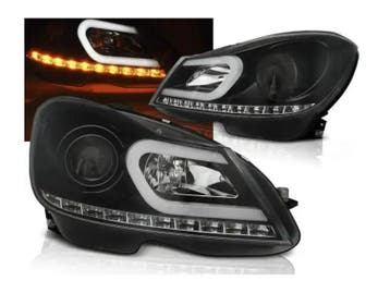 Mercedes W204 2011 tot 2014 LEDtube koplampen Black, Auto-onderdelen, Verzenden, Nieuw, Universele onderdelen