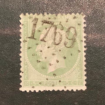 Frankrijk 1871 - 10 cent Napoleon Dentelez op papier teinte, Gestempeld