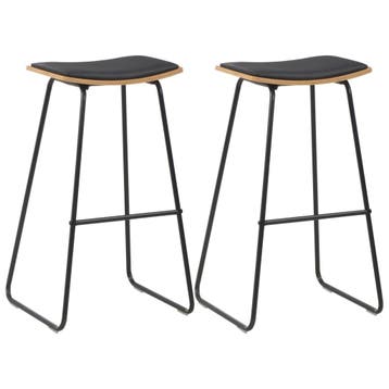 vidaXL Barstoelen 2 st kunstleer zwart, Verzenden, Nieuw