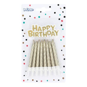 Gouden Happy Birthday Kaarsen 16st, Verzenden, Nieuw