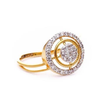 Ring - 18 karaat Geel goud - 0.29ct. tw. Diamant, Nieuw