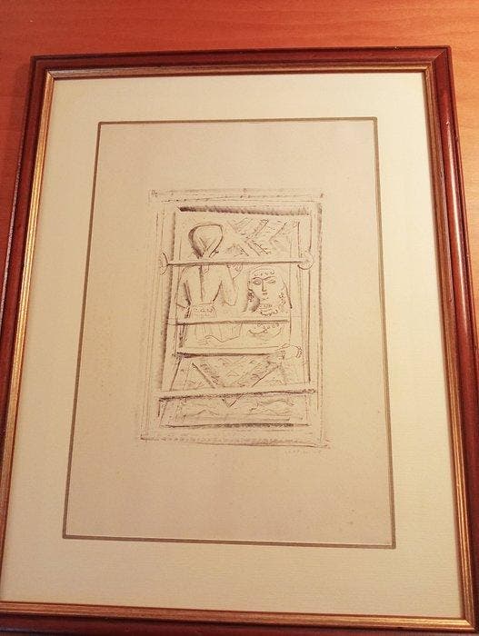 Massimo Campigli (1895-1971) - Il Gabelliere III (Tavola, Antiquités & Art, Antiquités | Autres Antiquités