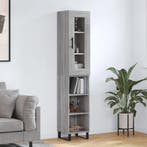 vidaXL Hoge kast 34,5x34x180 cm bewerkt hout grijs sonoma, Verzenden, Nieuw