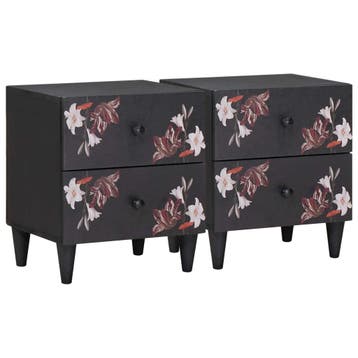vidaXL Nachtkastje 2 st Bruin 40 x 33,5 x 46 cm Massief, Verzenden, Nieuw