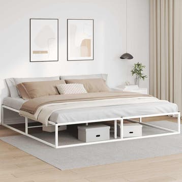 vidaXL Bedframe zonder matras 200x200 cm wit, Verzenden
