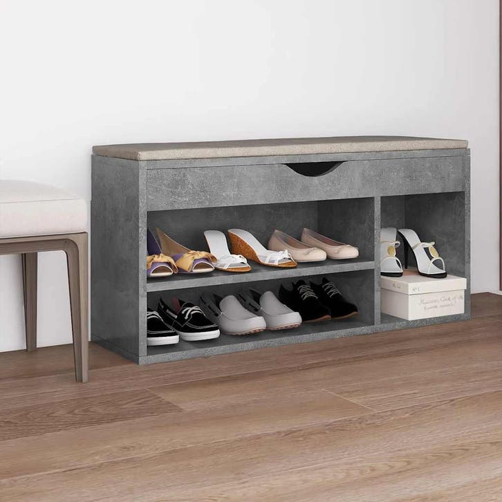 vidaXL Schoenenbank met kussen 104x30x49 cm bewerkt hout, Huis en Inrichting, Kasten | Schoenenkasten, Nieuw, Verzenden