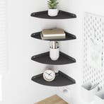 vidaXL Zwevende plank met plank met opslag 4 pcs Zwart 24 x, Verzenden