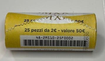 Italië. 2 Euro 2025 Giubileo (25 monete) in rotolino
