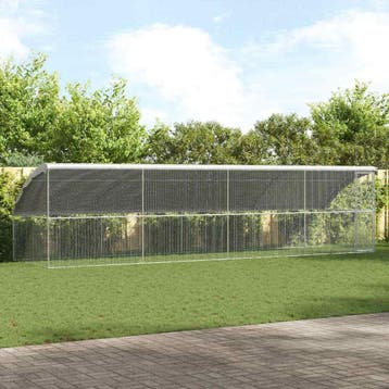 vidaXL Kippenkooi met 1 deur 4 st zilver 800x200x200cm, Verzenden, Nieuw