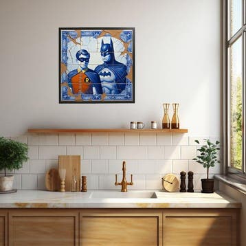 Luc Best - Batman & Robin, 30 x 30 cm, gerahmt, Nieuw